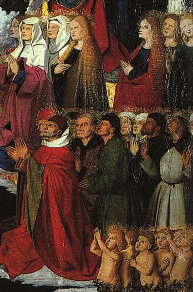 CHARONTON, Enguerrand The Coronation of the Virgin, detail: the crowd iyu France oil painting art